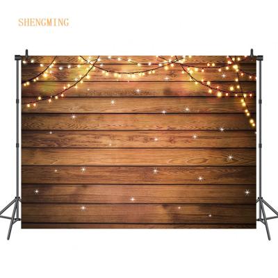 China Brown Seamless Vintage Wooden Glitter Newborn Wood Photography Backdrops for sale