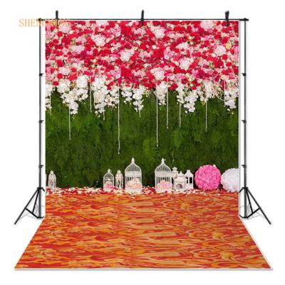 China Seamless Newborn Baby Photography Background Flowers Grass Wall Backdrops for Photo Booth Decorations for sale