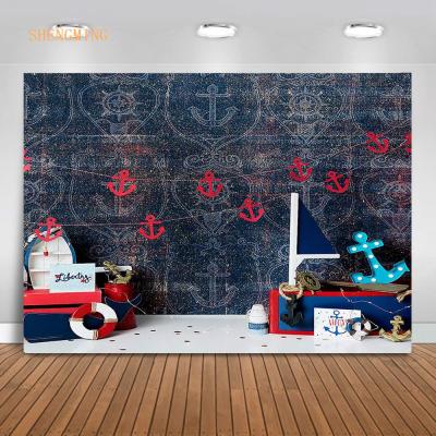 China Toy Ship Sailing Flag Photography Baby Boy Newborn Background Children Seamless Backgrounds For Photo Studio for sale