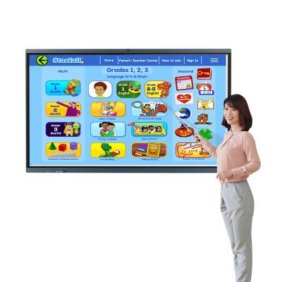 China School teacher 86 inch e-learning and meeting smart touch screen panel digital flat panel smart whiteboard for sale