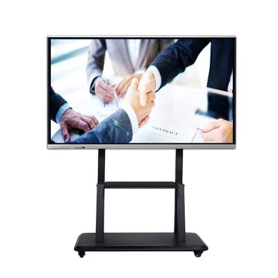 China 65 Inch Smart Board LCD School Teacher High Brightness Interactive Screen Smart TV Panel Floor Stand Digital Whiteboard For Meeting for sale