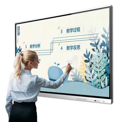 China School Teaching Mobile Stand Smart 65 Inch Finger 20 Infrared Touch Dots Interactive Flat Panel Display for sale