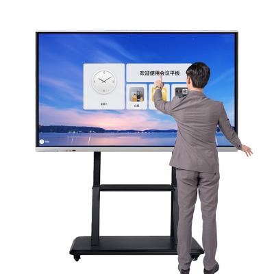 China School Teaching 86 Inch Dual System Multimedia Frame Touch Type Meeting Room Smart Flat Panel Whiteboard for sale