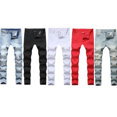 China High Street QUICK DRY QUICK DRY Slim Hip Fitted Fashion Hot Men's Jeans Men's Dark Blue Straight Leg Focus Sketch Skinny Jeans Clothes for Men for sale