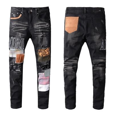 China Custom Designer Mens Clothing 2021 QUICK DRY Plus Size Mens Jeans Ripped Pants Pencil Pants Skinny Jeans For Men Stylish for sale