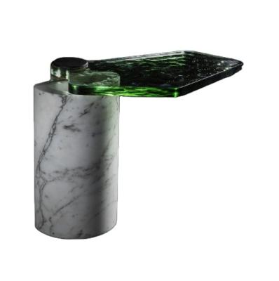 China Customized Modern Luxury Living Room Furniture Hotel Side Table Glass Top Side Table With Legs Marble Coffee Table for sale