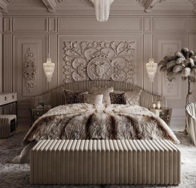 China Customized High Quality Customized Luxury Italian 5 Star Bedroom Furniture Bed King Size For Hotel Projects for sale