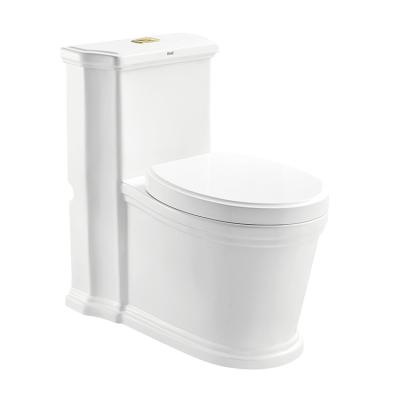 China Western Luxury One Piece Inodoro Gold Double-flush HEGII Toilet Style Wc Ceramic Toilet European Standard Bathroom Sanitary for sale