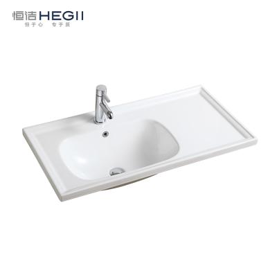 China HEGII Modern Rectangular Sanitary Ware Cabinet Bathroom Vanity Sink Long Narrow Ceramic Sink for sale