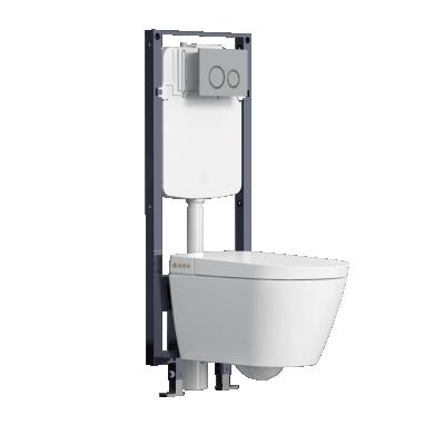 China HEGII Tank Wall Hung Smart Toilet 220V P Trap Toilet Hidden Bathroom Ware Wc Ceramic Sanitary Cabinet With Water Tank for sale