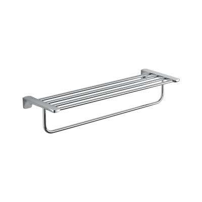 China HEGII FILE Modern Bathroom Accessories Iron Wall Mounted Stainless Steel Bath Towel Rack Shelf for sale