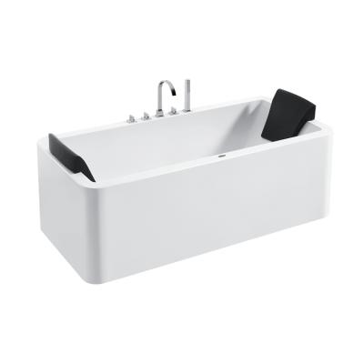 China HEGII Rectangular Modern White Solid Outdoor Acrylic Bathroom Freestanding Bathtubs for sale