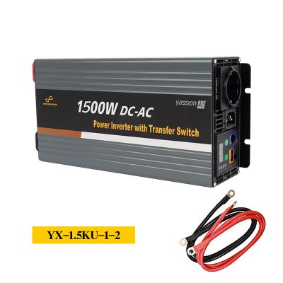 China 1500w 12v 220v pure sine wave inverter with automatic transfer 300x150x78mm for sale