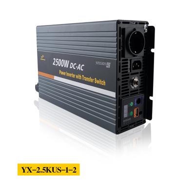 China 2500w 12v to 220v Car Inverter Pure Sine Wave Inverter with Bypass Function 351x197x82mm for sale