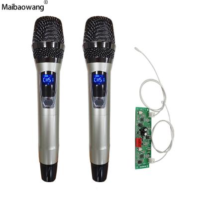 China Portable Microphone Handheld Hot Selling UHF Wireless Microphone with PCB Receiver Panel Transmitter and Receiver for Cart Speaker in Pakistan for sale