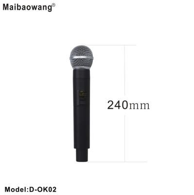 China Handheld Karaoke Infrared Microphone Wireless Professional 2 Channels KTV Microphone UHF for sale