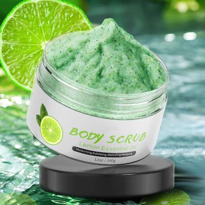 China Organic Exfoliator 340g Lemon Oil Body Scrub Skin Deep Exfoliating Moisturizing Nourishing Body Scrub for sale