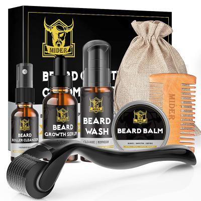 China Solvent Factory Shipping Men Beard Detergent Roller Beard Wash Cream Growth Serum Black Oil Master Kit for sale