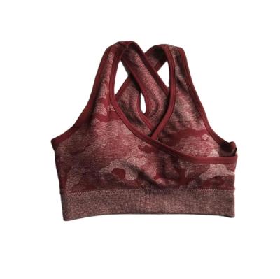 China Women's Sports Gathering Camouflage Quick-Drying Camouflage Breathable Vest Style Underwear Shockproof Breathable Fitness Yoga Bra for sale