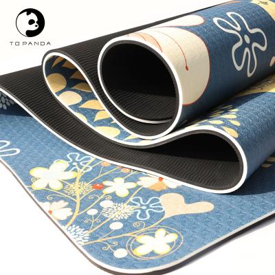 China Non-Slip Tape Printed Custom Environmentally Friendly Yoga Mat Household Yoga Mat Sports Fitness Double Mat for sale