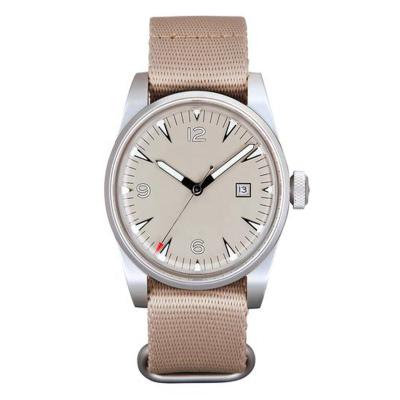 China Beige Canvas Band Non-Specific Top Luxury Military Japanese Canvas Band Movement Water Resistant for sale