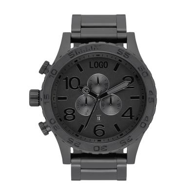 China Modern stainless steel band analog black dial marked with bold numbers for sale