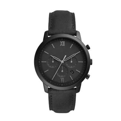 China OEM Factory Modern Minimalist Two-hand Black Leather Wristwatch Watch for sale