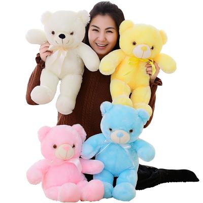 China 2022 Best Gifts Plush Doll 2022 Gift Animal Night Light Teddy Bear Baby Toy LED Bear Set Wedding Birthday Light for sale