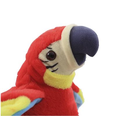 China Direct Selling Electric Cute Cartoon Electric Waving Wings Repeating Baby Plush Parrot Toy Voice Kids Talking Toys for sale