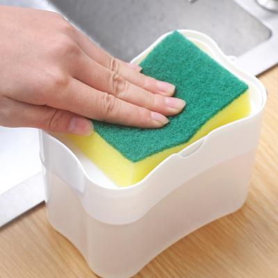 China Creative Liquid Dishwashing Liquid Box Sponge Brush Holder Stabilized Supplies Kitchen Soap Dispenser Foam Dispenser Push Type Dispenser for sale