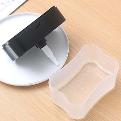 China Hot Selling Kitchen 2-in-1 Foam Soap Dispenser Pump Box Hand Dish Wash Manual Soap Dispenser With Sponge Holder Rack Set for sale