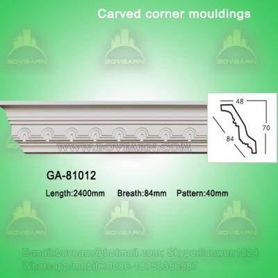 China Factory Price PU Foam Carved Crown Cornice Mouldings for sale