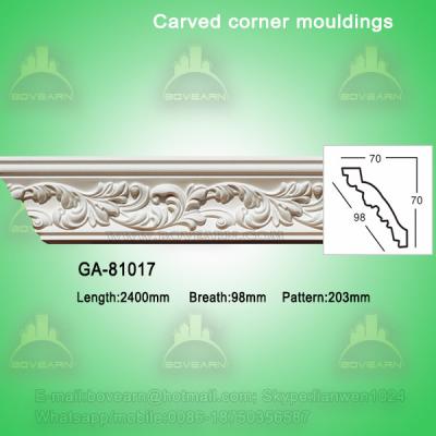 China Good Quality European- style Decorative PU Carved Crown Moulding for Ceiling for sale