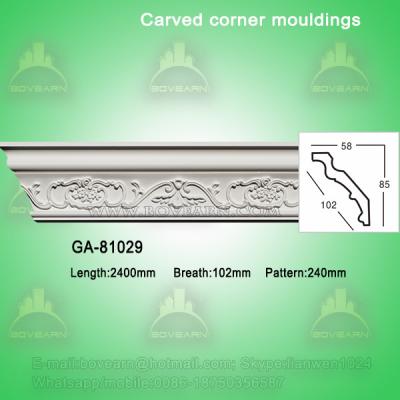 China Fashion carved pu crown moldings cornice molding for sale