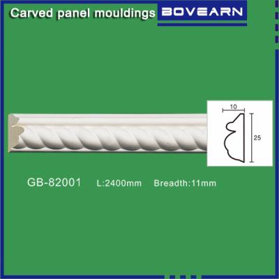 China Polyurethane Carved Panel Mouldings/small Chair rails/ 25mm white primed color customized OEM accepted for sale