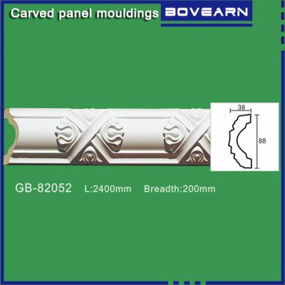 China Polyurethane Carved wall mouldings/ chair rails/ white primed color customized OEM accepted for sale