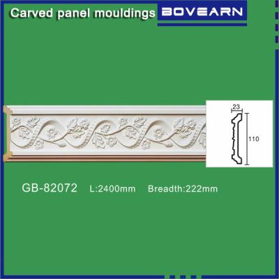 China Polyurethane carving wall Mouldings/ Chair rails/ white primed color customized OEM accepted for sale