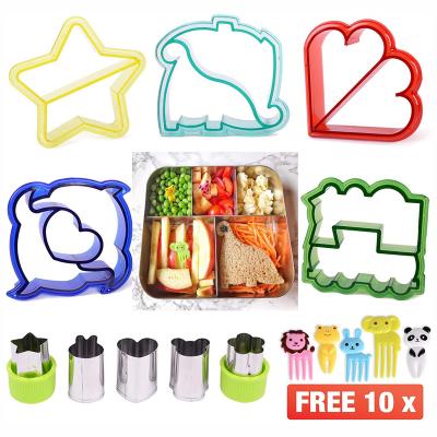 China Cutters and Mini Fruit Vegetable Set Viable Shaped Sandwich Bread Animals 20pcs for sale