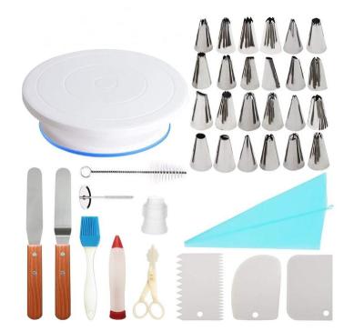 China 37pcs Sustainable DIY Tools Cake Baking Plastic Turntable Set Wedding Decorating Kits With High Quality Material Good Prices Promotional Item for sale