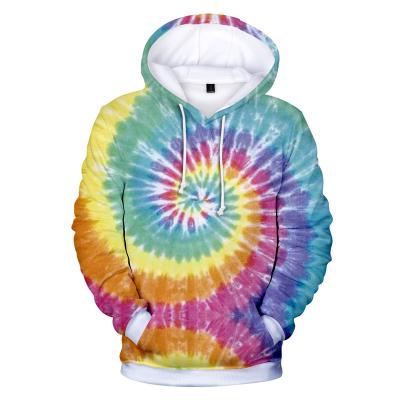 China Winter anti-pilling cotton tie dye hoodie men heavy graphic design color vendors logo unisex loose split oversized couples custom hoodies 100% for sale