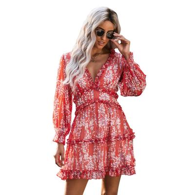 China factory wholesale Anti-wrinkle woman tops dresses fashionable casual outfits 2021 long sleeve dresses for sale