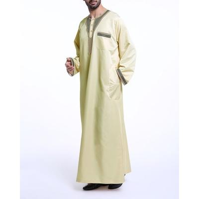 China Wool for Islamic Men's Clothing Dubai Mens Long Sleeve Cotton Arab Mens Formal Long Robe Muslim Clothing for sale