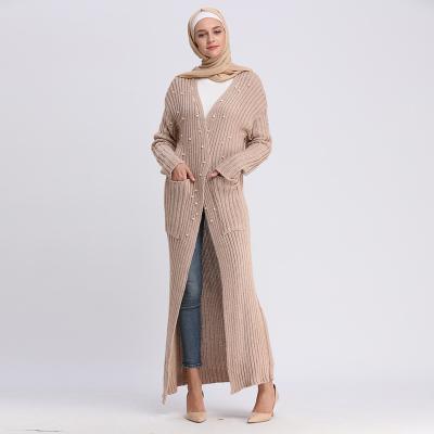 China Polyethersulfone Dubai Tunic Turban Fashion Modern Women Tops Long For Woman Muslim Hijab Knitted Sweater Jacket Autumn And Winter for sale