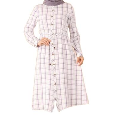 China Rayon 2021 Lattice Modern Style Muslims Shirl Islamic Clothing Women for sale