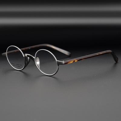 China All Japanese Pure Titanium Plate Glasses Frame Retro Half Frame Glass Frame for sale