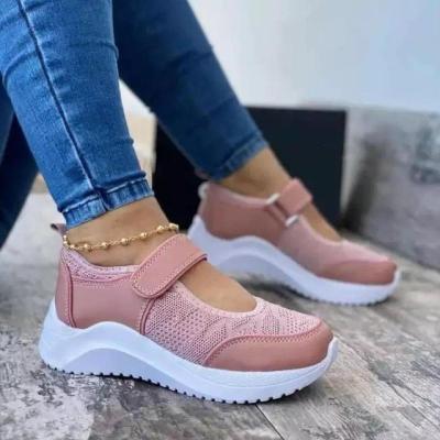 China Fashion Trend Custom Made Flat Shoes for Women and Ladies Color Pure Breathable Velcro Flat Shoes Women for sale