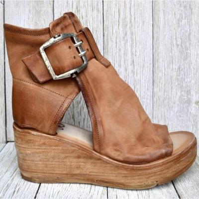 China 2021 Fashion Trend Women's High Heel Sandals Wedge High Top Sandals and Fish Mouth Wedge Heel Platform Thick-soled Sandals for sale