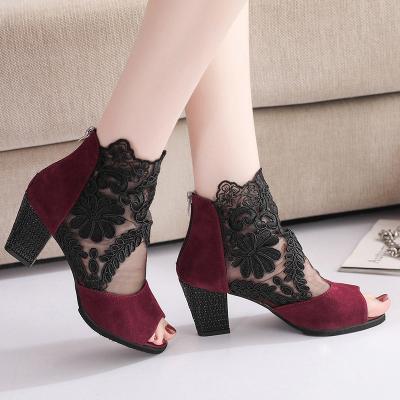 China Wholesale Women Summer Lightweight Chunky High Heels Platform Peep Wedge Open Toe Shoes Ladies Sandals for sale