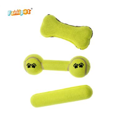 China Latest Design Sustainable Innovations Bounce Bar Dog Or Dog Exercise Toy High Quality Teeth Bone Tennis Ball for sale