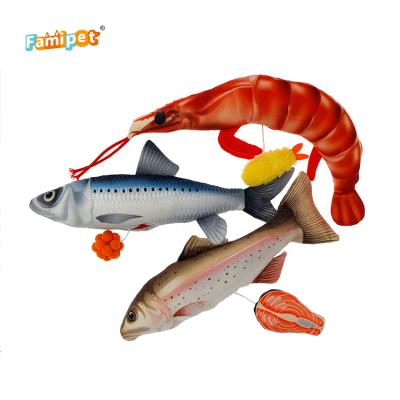 China Viable Interactive Seafood Forms Cat Chew Toy Shrimp Cat Toy for sale